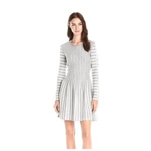 BcbgMaxazria Womens Black White Marlin Striped Jaquard Mini Dress Size Small